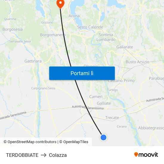 TERDOBBIATE to Colazza map