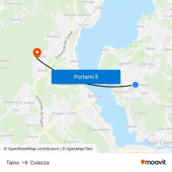 Taino to Colazza map