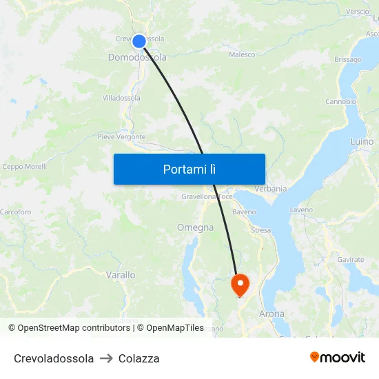 Crevoladossola to Colazza map