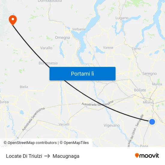 Locate Di Triulzi to Macugnaga map