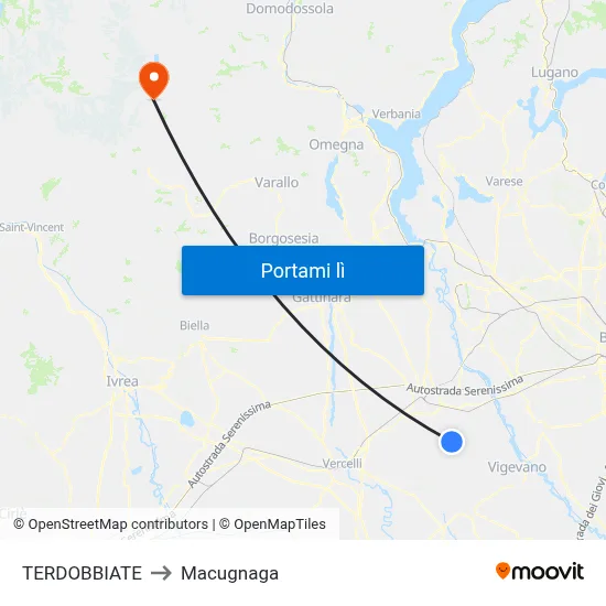 TERDOBBIATE to Macugnaga map