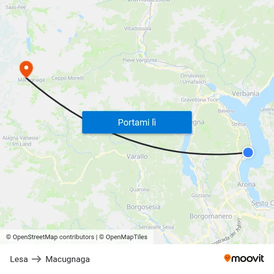 Lesa to Macugnaga map