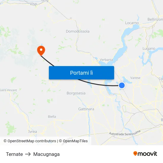 Ternate to Macugnaga map