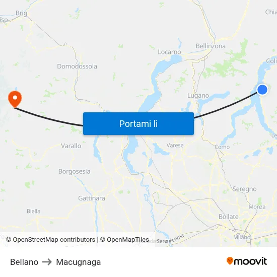 Bellano to Macugnaga map