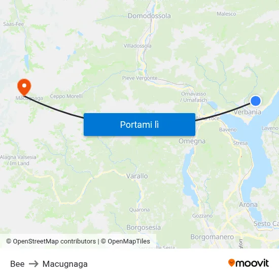 Bee to Macugnaga map
