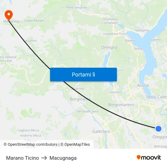 Marano Ticino to Macugnaga map