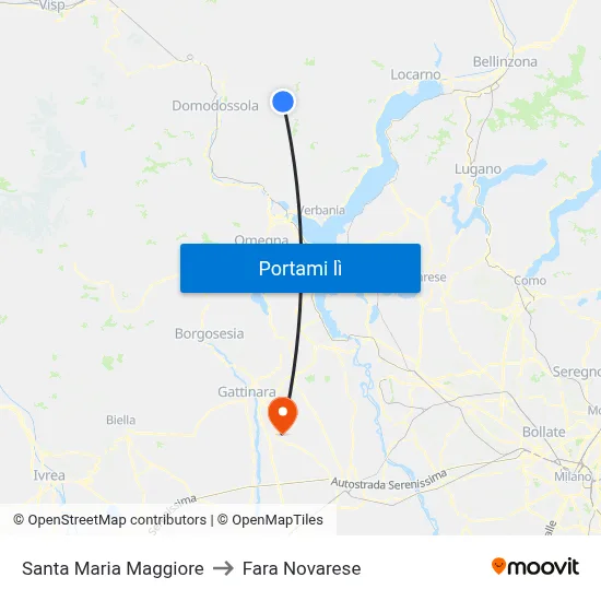 Santa Maria Maggiore to Fara Novarese map