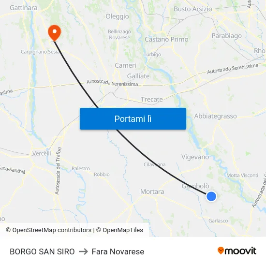BORGO SAN SIRO to Fara Novarese map