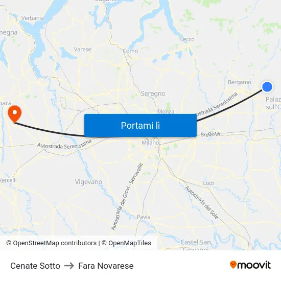 Cenate Sotto to Fara Novarese map