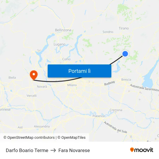 Darfo Boario Terme to Fara Novarese map