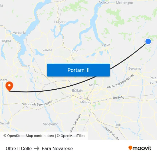Oltre Il Colle to Fara Novarese map