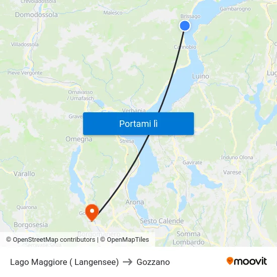 Lago Maggiore ( Langensee) to Gozzano map