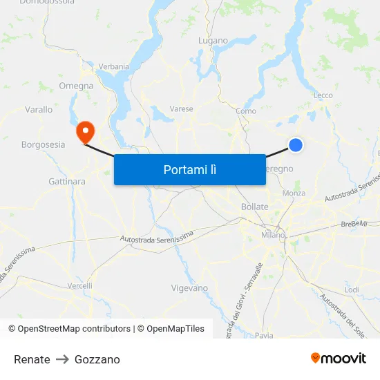Renate to Gozzano map