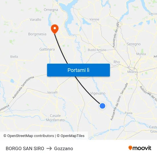 BORGO SAN SIRO to Gozzano map