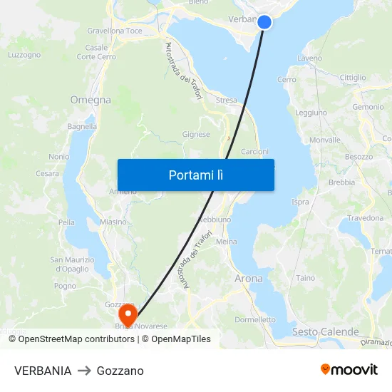 VERBANIA to Gozzano map