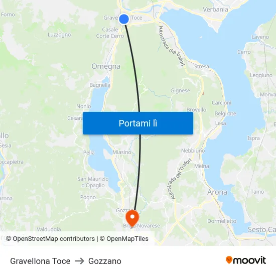 Gravellona Toce to Gozzano map