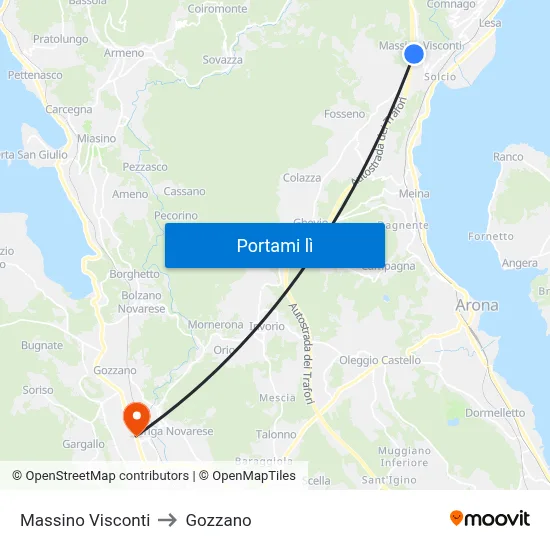 Massino Visconti to Gozzano map