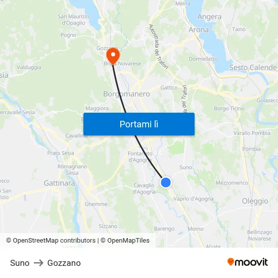 Suno to Gozzano map