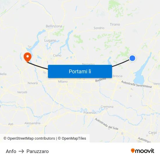 Anfo to Paruzzaro map