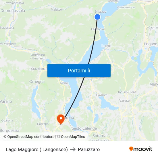 Lago Maggiore ( Langensee) to Paruzzaro map