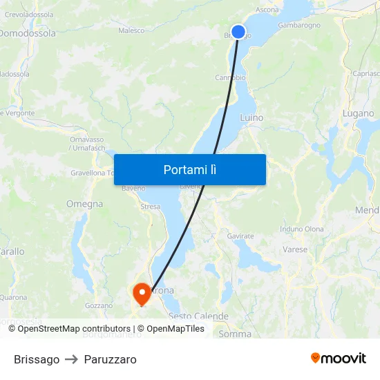 Brissago to Paruzzaro map