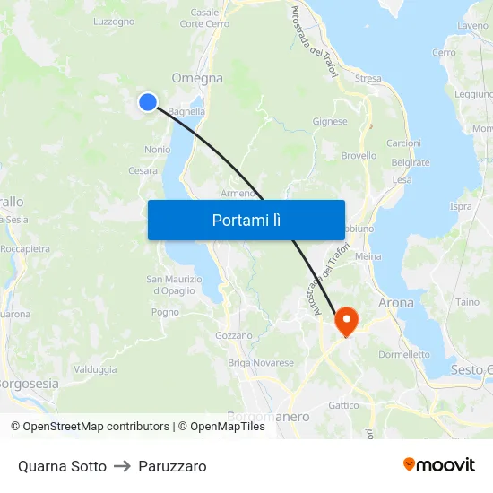 Quarna Sotto to Paruzzaro map