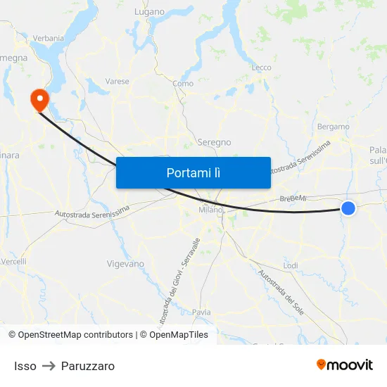 Isso to Paruzzaro map