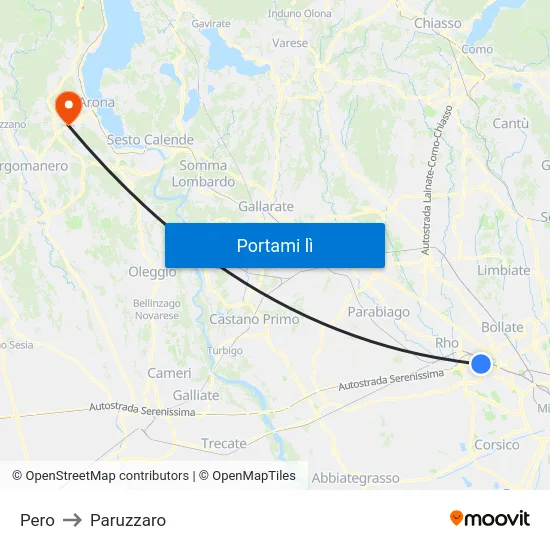 Pero to Paruzzaro map