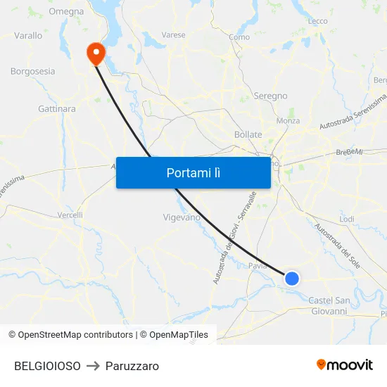BELGIOIOSO to Paruzzaro map