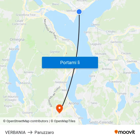VERBANIA to Paruzzaro map