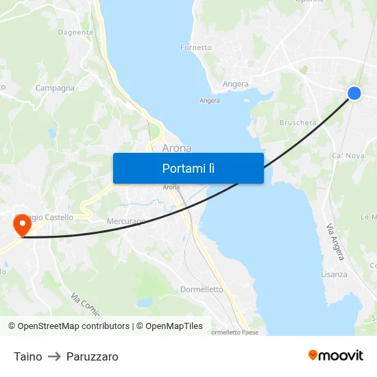 Taino to Paruzzaro map