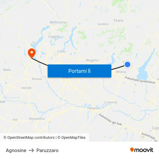 Agnosine to Paruzzaro map