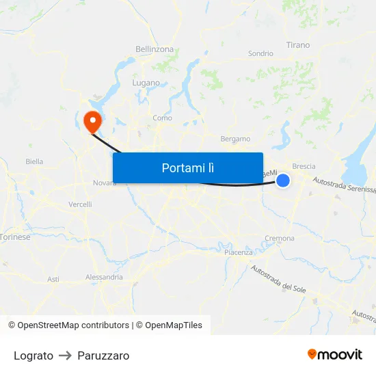 Lograto to Paruzzaro map