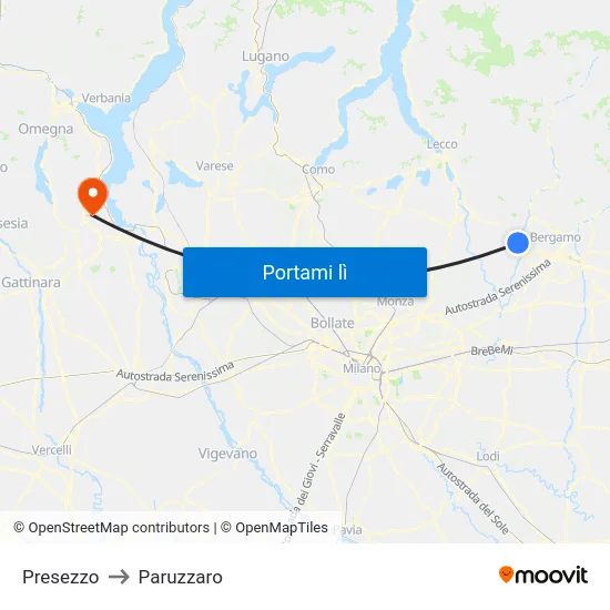 Presezzo to Paruzzaro map