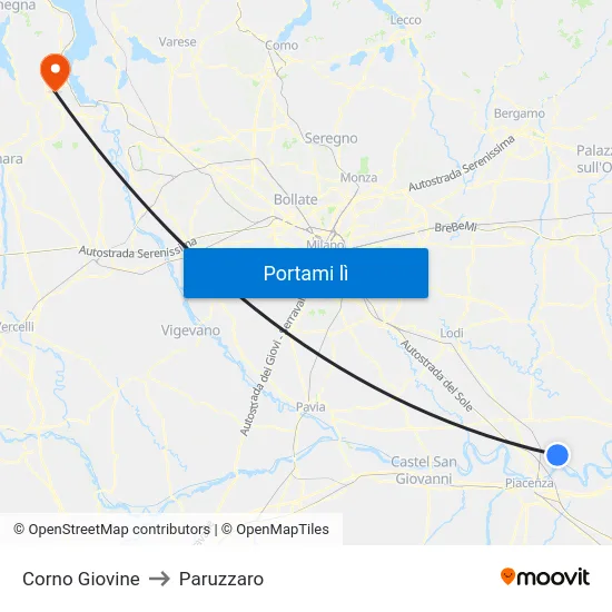 Corno Giovine to Paruzzaro map