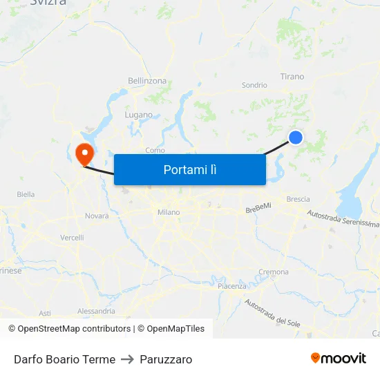 Darfo Boario Terme to Paruzzaro map