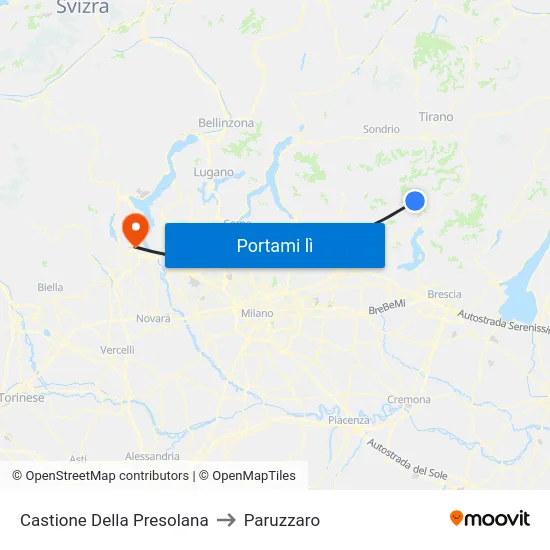 Castione Della Presolana to Paruzzaro map