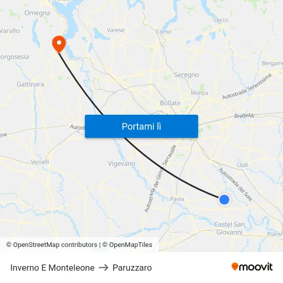Inverno E Monteleone to Paruzzaro map