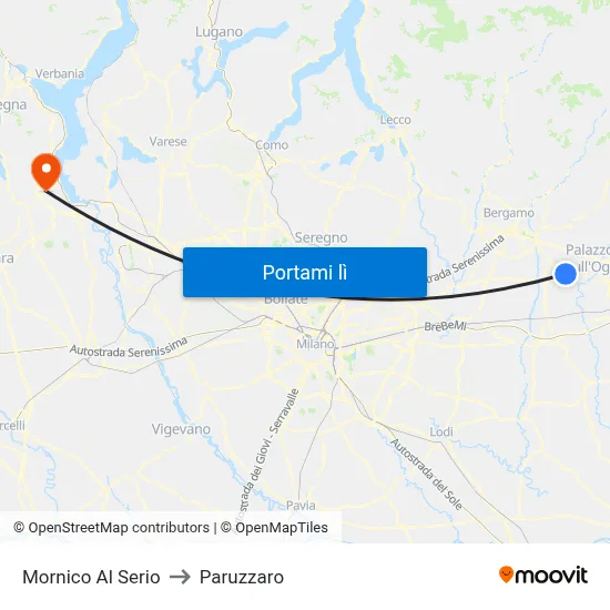 Mornico Al Serio to Paruzzaro map