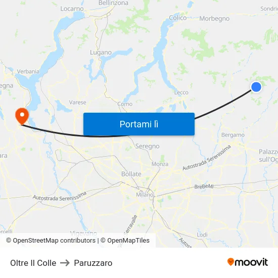 Oltre Il Colle to Paruzzaro map