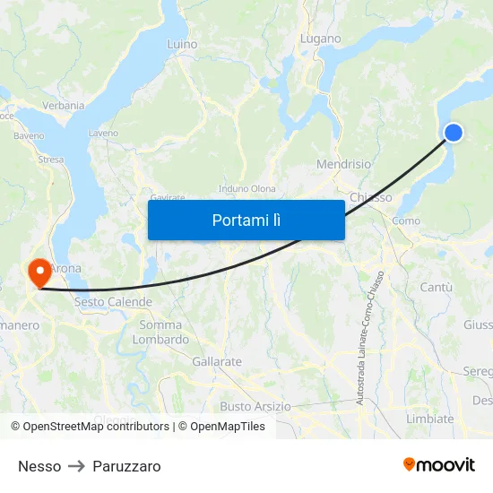 Nesso to Paruzzaro map
