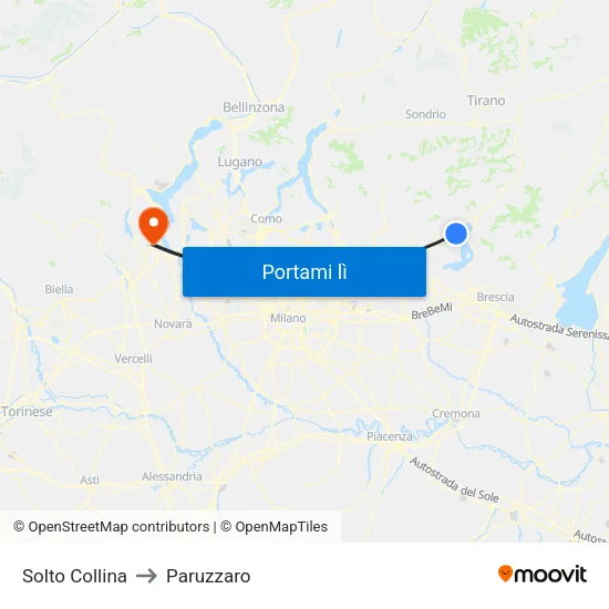 Solto Collina to Paruzzaro map