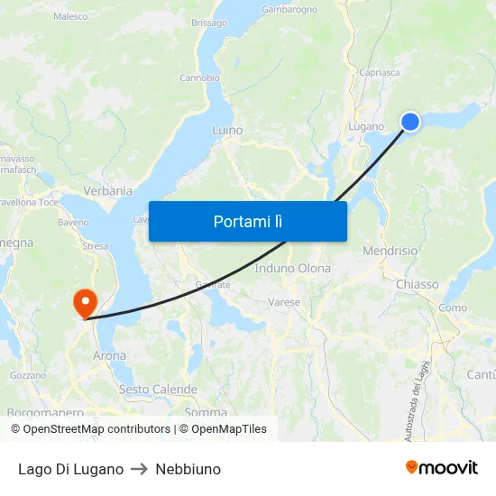 Lago Di Lugano to Nebbiuno map