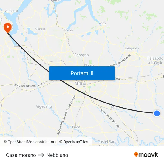 Casalmorano to Nebbiuno map