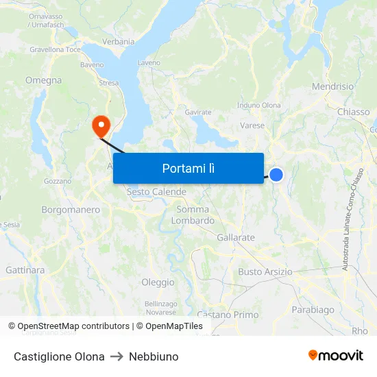Castiglione Olona to Nebbiuno map