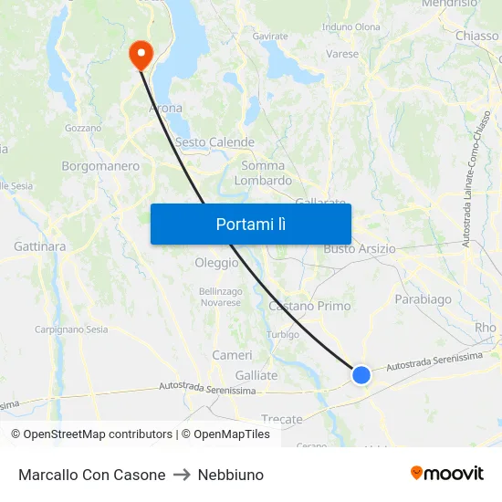 Marcallo Con Casone to Nebbiuno map