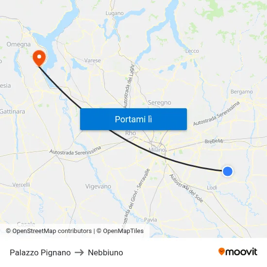 Palazzo Pignano to Nebbiuno map