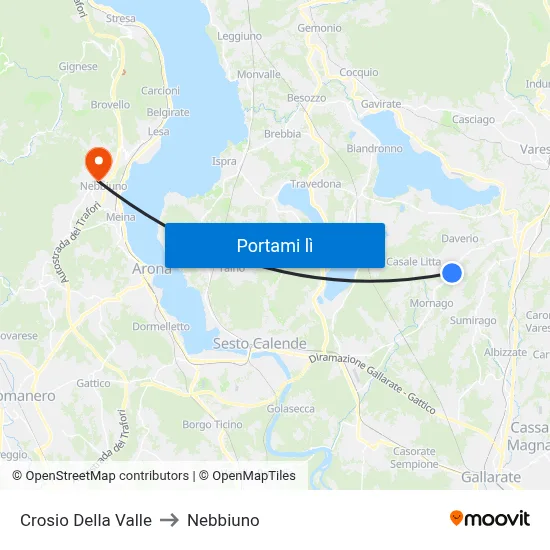 Crosio Della Valle to Nebbiuno map