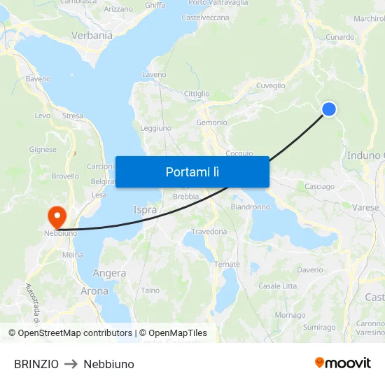 BRINZIO to Nebbiuno map