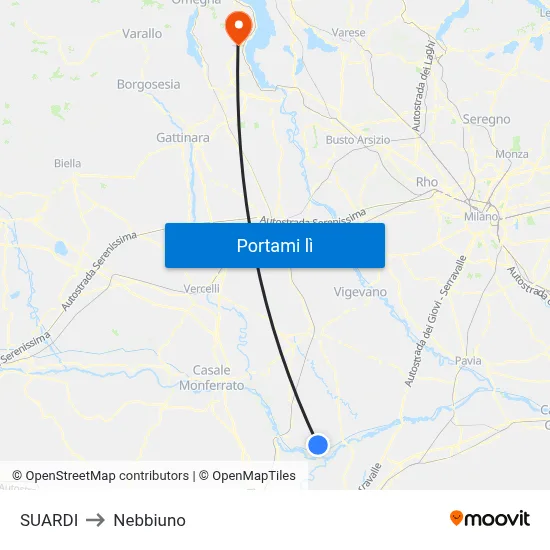 SUARDI to Nebbiuno map
